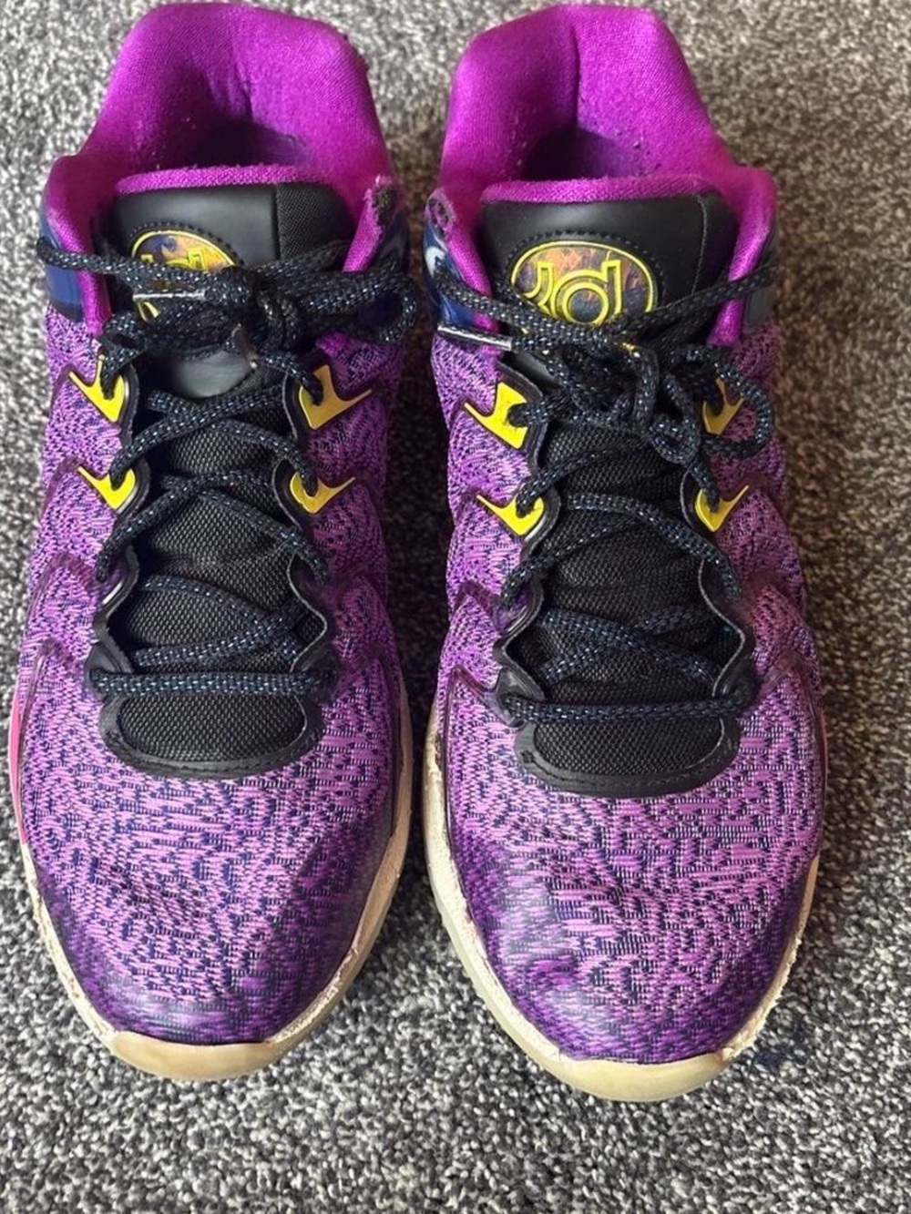 Nike Purple & Black KD Basketball Shoes with Gold Accents